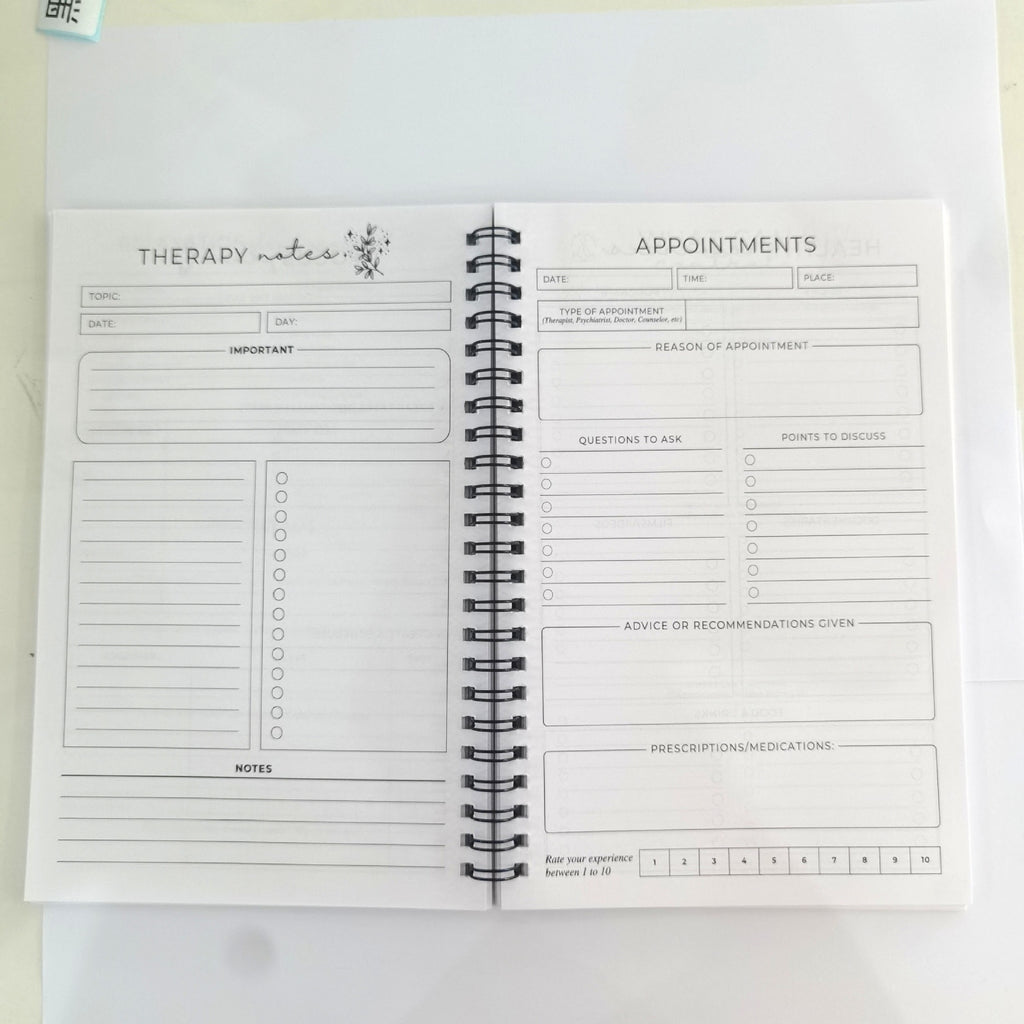 Brain Mental Health Notebook Mental Health Planning Notepad