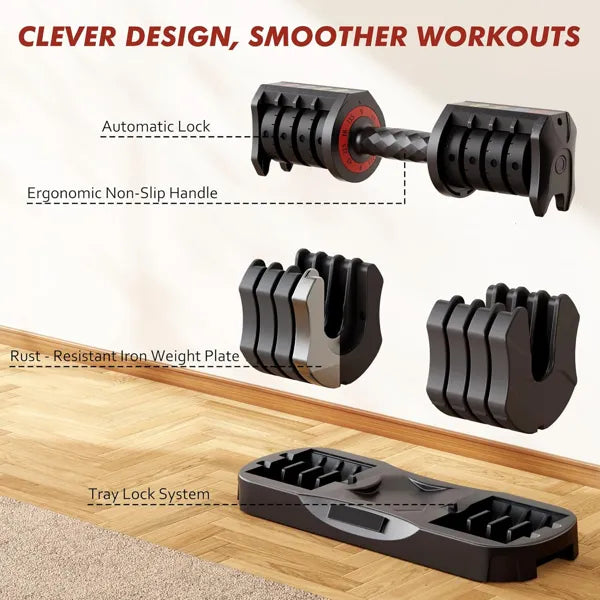 Adjustable Dumbbell Set 22.5LB